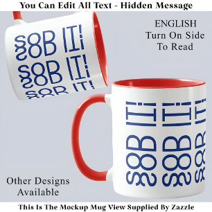 Stig det! Engelska England Gömt Message 150B Quote Mugg