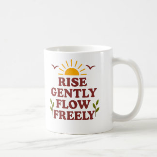 Stig försiktigt. Flödar fritt – Positivt citat Kaffemugg