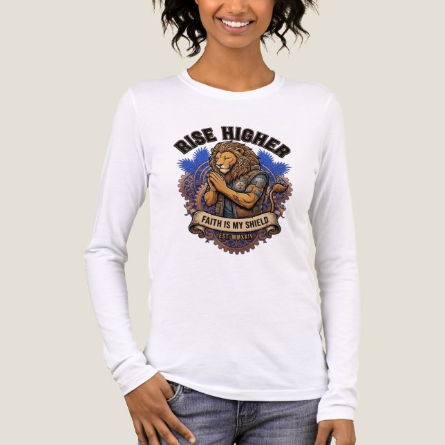 Stig Högre Tro Lejon Krigaredräkt T Shirt (Framsida)