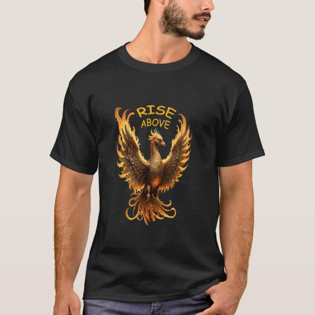 Stig över Fenix Eld Myttisk Fågel T Shirt (Framsida)