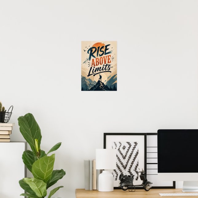 Stig Över Gränser Motivational Berg Canvas Vägg Poster (Hemmakontoret)