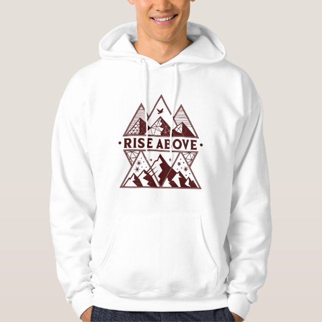 Stig över Mountain Hoodie – Minimal geometrisk ill (Framsida)
