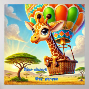 Stig Över Stress - Upplyftande Giraff Poster