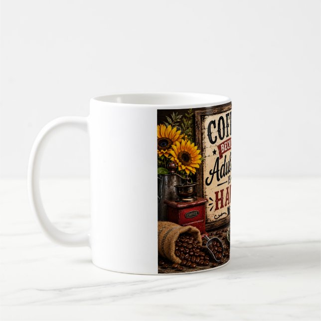 Stig Upp & Caffeine – Rollig Tupp Koffedesign Kaffemugg (Vänster)