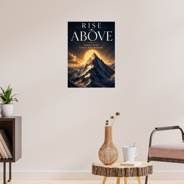 Stig Upp Inspirerande Motiverande Poster (Vardagsrum 3)
