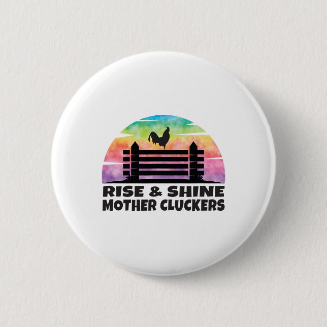 Stig Upp Mor Cluckers - Rolig Kyckelälskare Knapp (Framsida)
