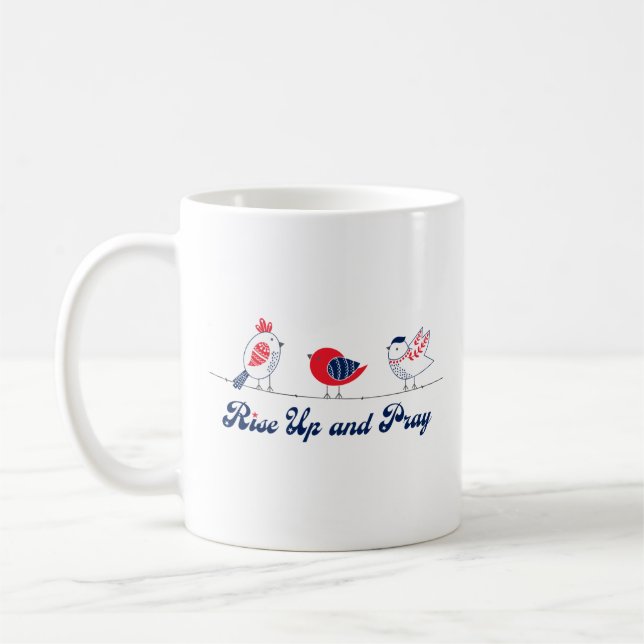 Stig Upp och Be Fosterländska Fåglar Kaffemugg (Vänster)