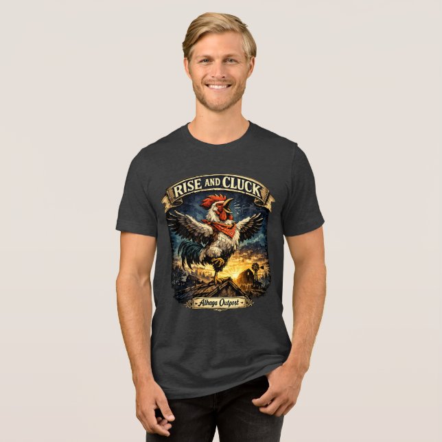Stig upp och kackla - Tri-blend skjorta T Shirt (Framsida Full)