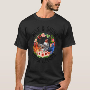 Stig Upp Och Lys Mor Cluckers Kyckling Blommor T Shirt