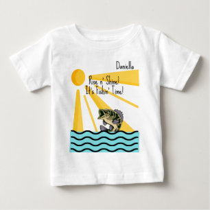 "Stig upp och lys! Nu är det Fisketid!" Anpassad T Shirt