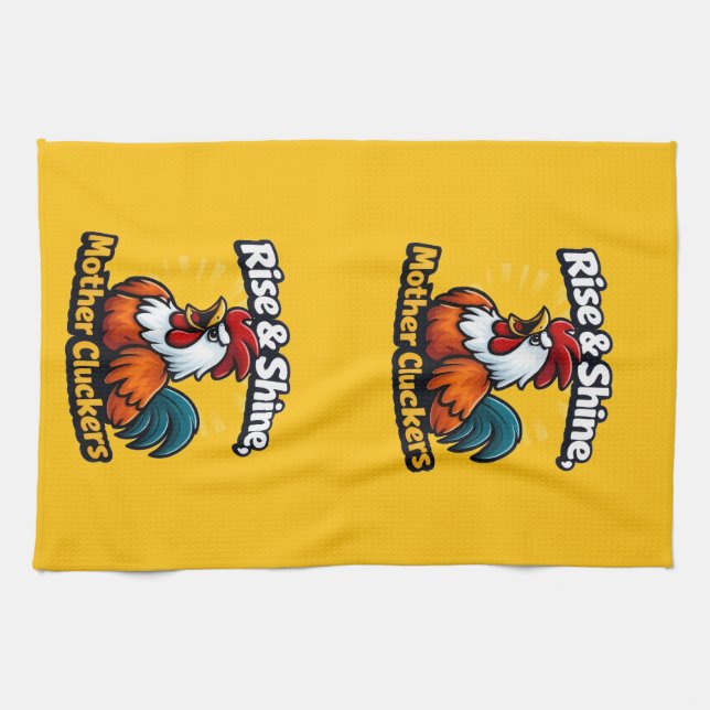 Stig upp och lys upp mamma kukare, lagliggning cit kökshandduk (Horisontell)