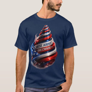 Stig Upp Över Kaoset Patriotisk Spiral 3D Optisk I T Shirt
