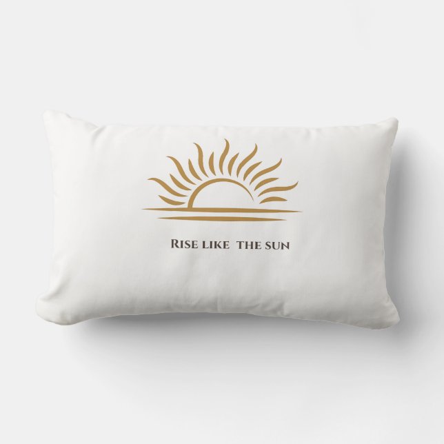 Stig Upp Som Solen Inspirerande Dekorativ Kudd Lumbarkudde (Framsida)