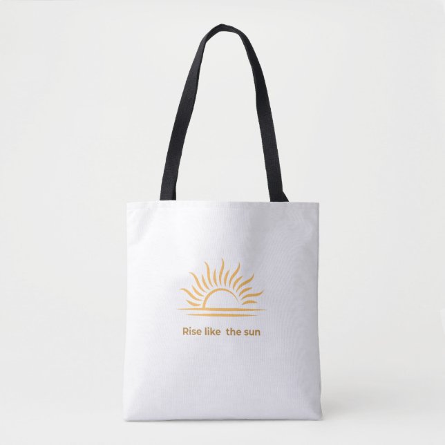 Stig Upp Som Solen Inspirerande Minimalistisk Hand Tygkasse (Framsida)