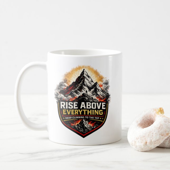 Stig Uppöver Allt Motiverande Kaffemugg (Med munk)