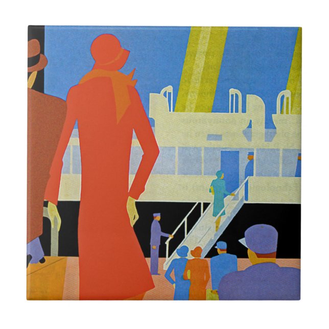 Stiga ombord för art déco kakelplatta (Framsidan)