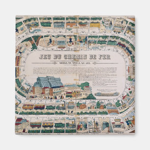 Stiga ombord för en järnväg lek, 1850 magnet