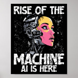 Stiga upp för Ai Futuristiska Human Robot Hybrid D Poster