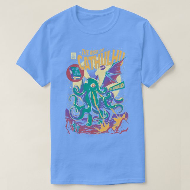 Stiga upp för Cathulhu T Shirt (Design framsida)