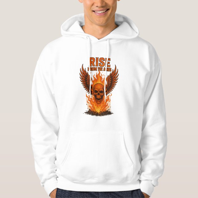 Stiga upp från Ashes - Flama Skull med Fiery Hoodie (Framsida)