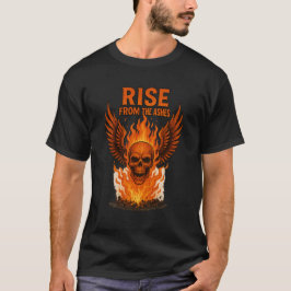 Stiga upp från Ashes - Flama Skull med Fiery T Shirt