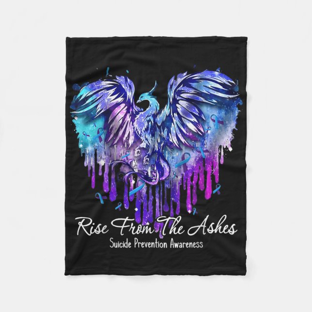 Stiga upp från Ashes Suicide Prevention Awareness  Fleecefilt (Framsidan)