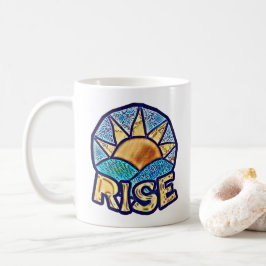 Stiga upp Golden Sol ~ Upplyftningsmeddelande Kaffemugg