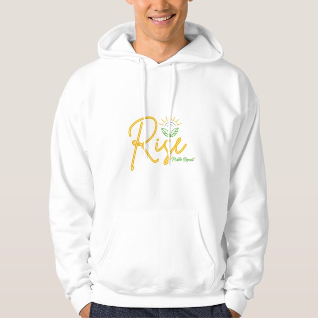 Stiga upp. Hustle. Upprepa. - Morgonrörelser Hoodie (Framsida)