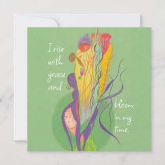 Stiga upp i Bloom Empowerment-bekräftelsekort Anteckningskort