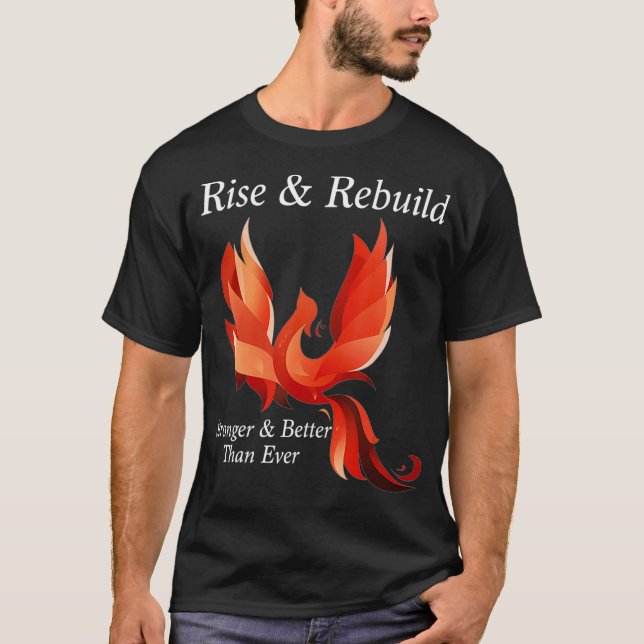 Stiga upp och återskapa Phoenix Bird Firebird T Shirt (Framsida)