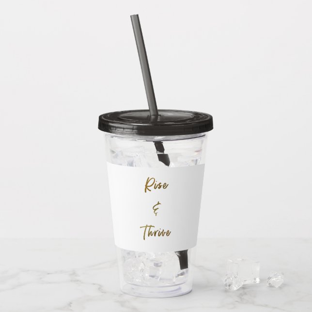 Stiga upp och blomstra vattenflaskatumbleren take away mugg (Framsida Ice)