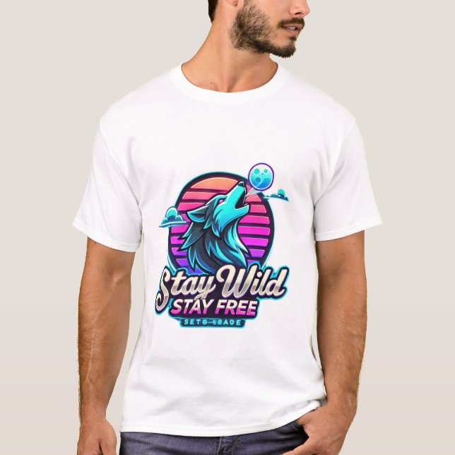 Stiga upp och erövra - häftig Lejon Logotyp T Shirt (Framsida)