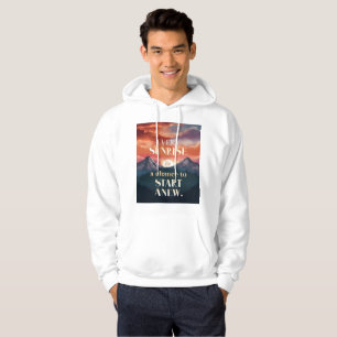Stiga upp och förnyelse: inspirationssoluppgång hoodie