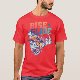 Stiga upp och glidvinter-sportsbergsklätter t shirt