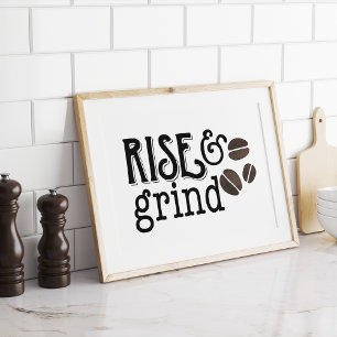 Stiga upp och grindkaffe Älskare Poster