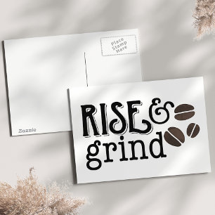 Stiga upp och grindkaffe Älskare Vykort