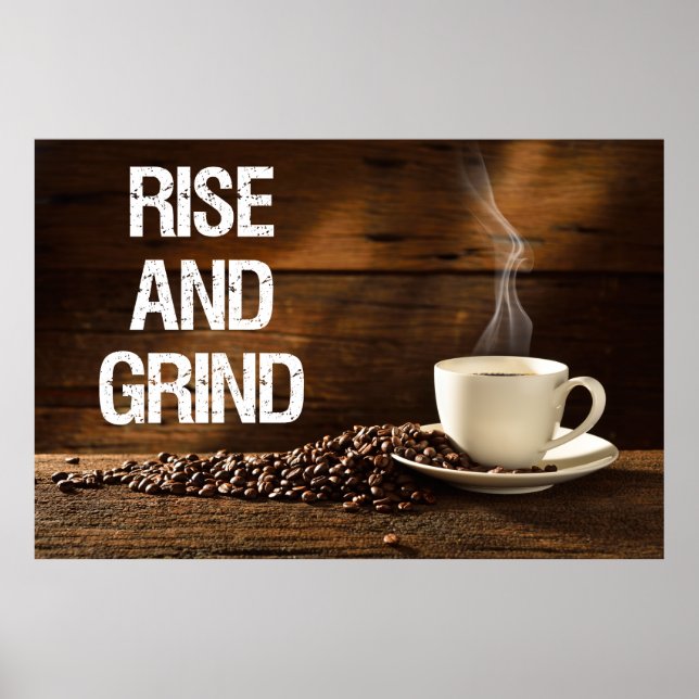 Stiga upp och grindkaffe poster (Framsidan)
