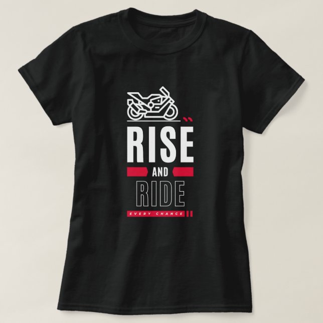 Stiga upp och Ride T-shirt motorcykel t-shirt (Design framsida)