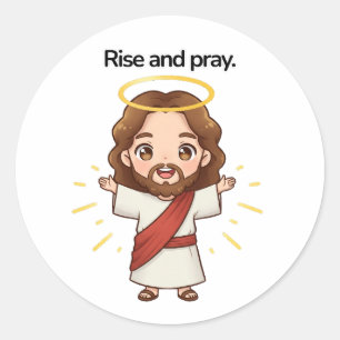 Stiga upp och rolig - Jesus reagerar Runt Klistermärke