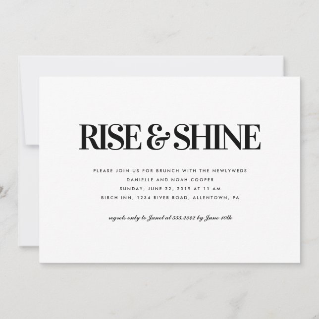 Stiga upp och Shine Brunch-inbjudan Inbjudningar (Framsida)