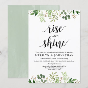 Stiga upp och Shine, Grey Post Bröllop Brunch Inbjudningar