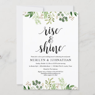 Stiga upp och Shine, Grey Post Bröllop Brunch Inbjudningar
