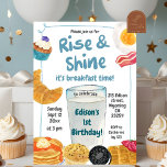 Stiga upp och Shine Kids Breakfast Birthday Inbjudningar<br><div class="desc">Stiga upp och Shine Breakfast 1:a födelsedagen Party,  Mjölk och Cookies First Birthday Brunch,  Donut Birthday Boy,  Pancakes Egg Bacon Birthday</div>