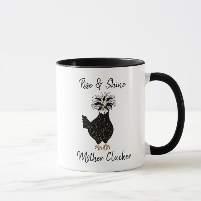 Stiga upp och Shine Mor Clucker Funny Chicken Humo Mugg (Höger)