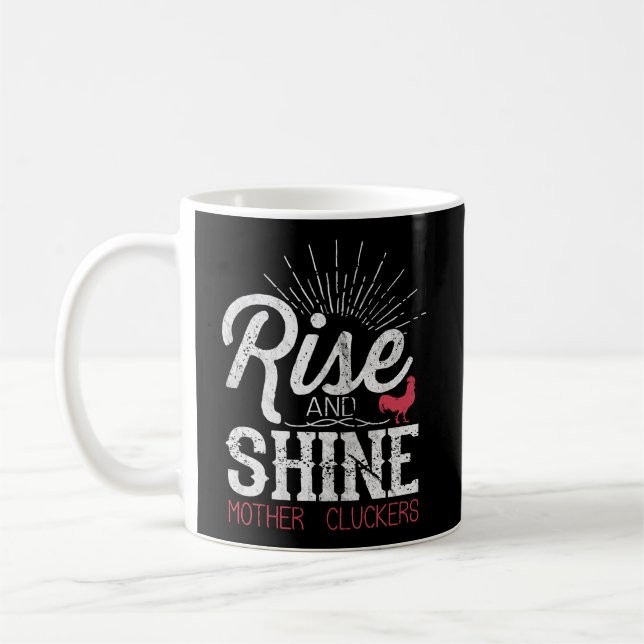 Stiga upp och Shine Mor Cluckers Chicken Farmer Hu Kaffemugg (Vänster)