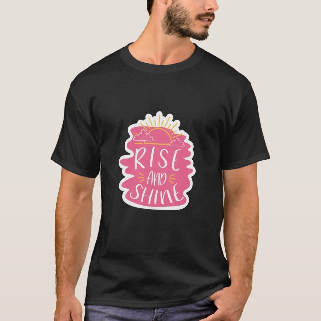 Stiga upp och Shine Sunshine & Clouds T Shirt (Framsida)