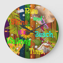Stiga upp och Shine Tropical Beach (sommartid Sol) Stor Klocka