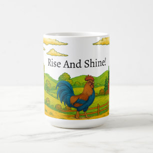 Stiga upp och Shine Tupp-kaffe Mugg
