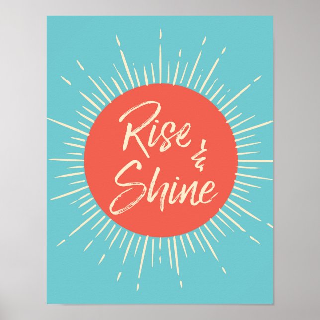 Stiga upp och Shine-typografi poster utskrift (Framsidan)