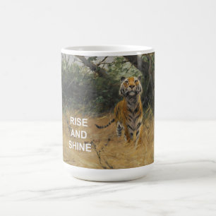 Stiga upp och skuggad textraffert + Vintagens mark Kaffemugg